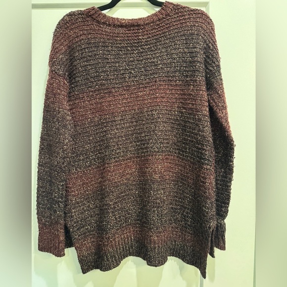 Sanctuary Women's ombré Maroon oversized Cable Knit Sweater - Picture 2 of 6